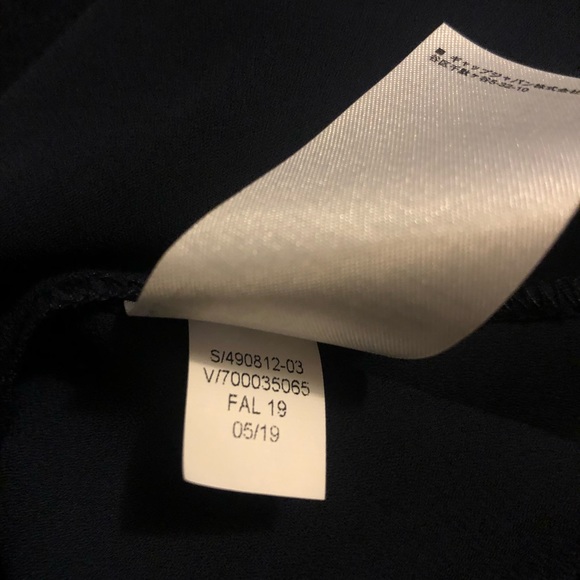 Banana Republic Factory navy blue pleated ruffle blouse with keyhole, Small - Picture 8 of 9